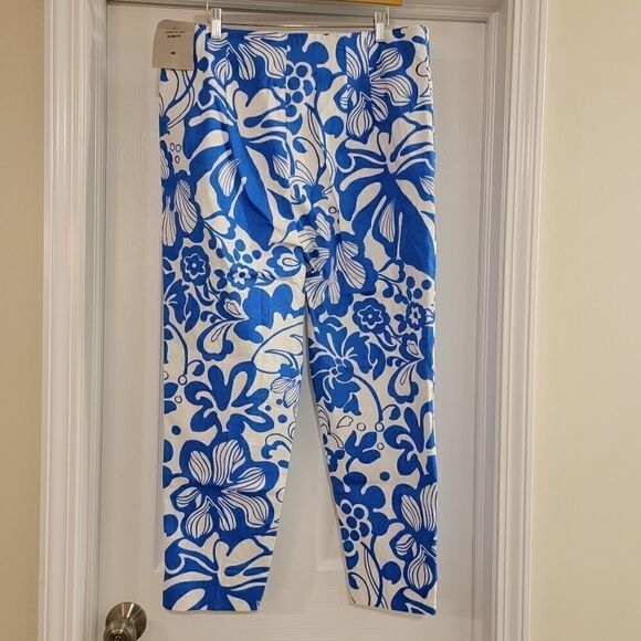 Zara high rise tropical pants floral blue size 1x 46 NWT - Picture 2 of 5